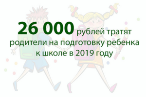 Цифра дня: 26 тысяч рублей тратят родители на подготовку ребенка к школе